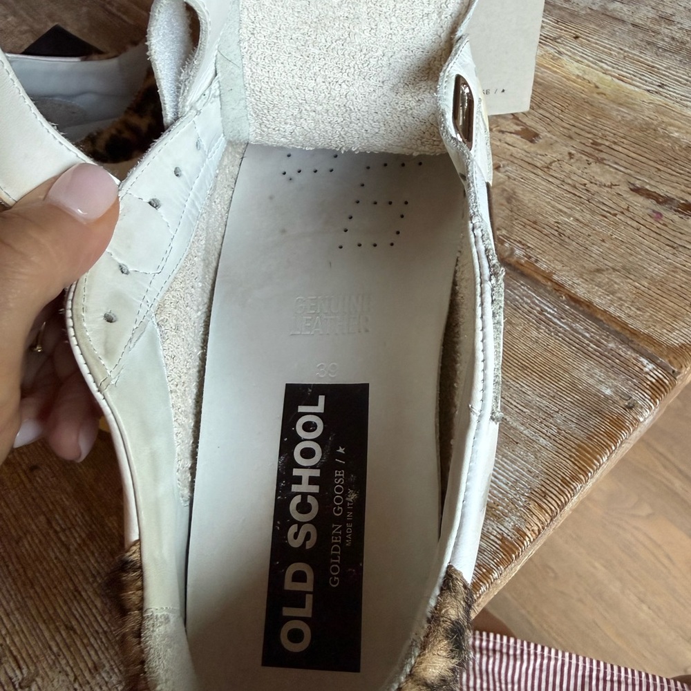 Golden Goose White Leather Old School Sneakers leopard size 39 - Picture 7 of 16